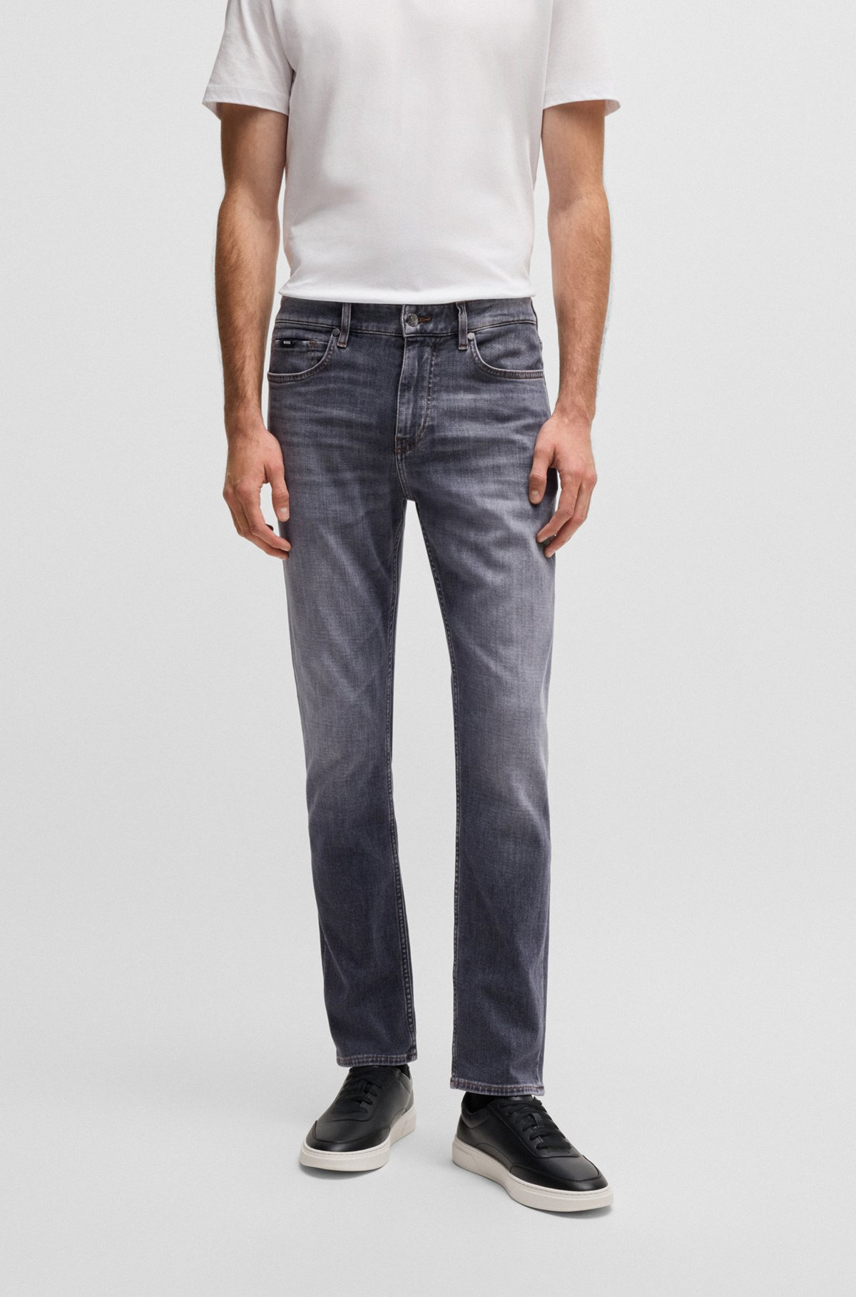 SLIM-FIT JEANS IN GRAY SOFT-TOUCH DENIM - 2