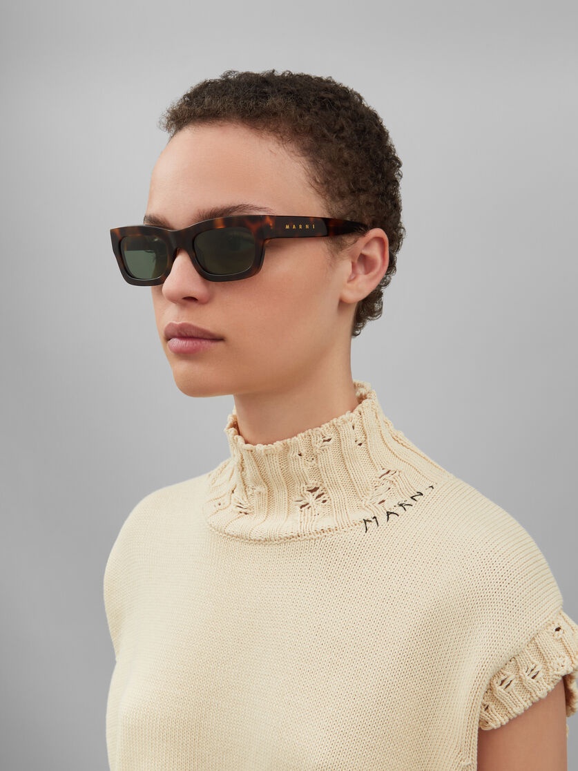 KAWASAN FALLS HAVANA ACETATE RECTANGULAR SUNGLASSES - 2