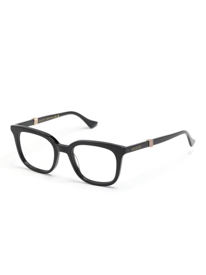 GUCCI logo-debossed square-frame glasses outlook