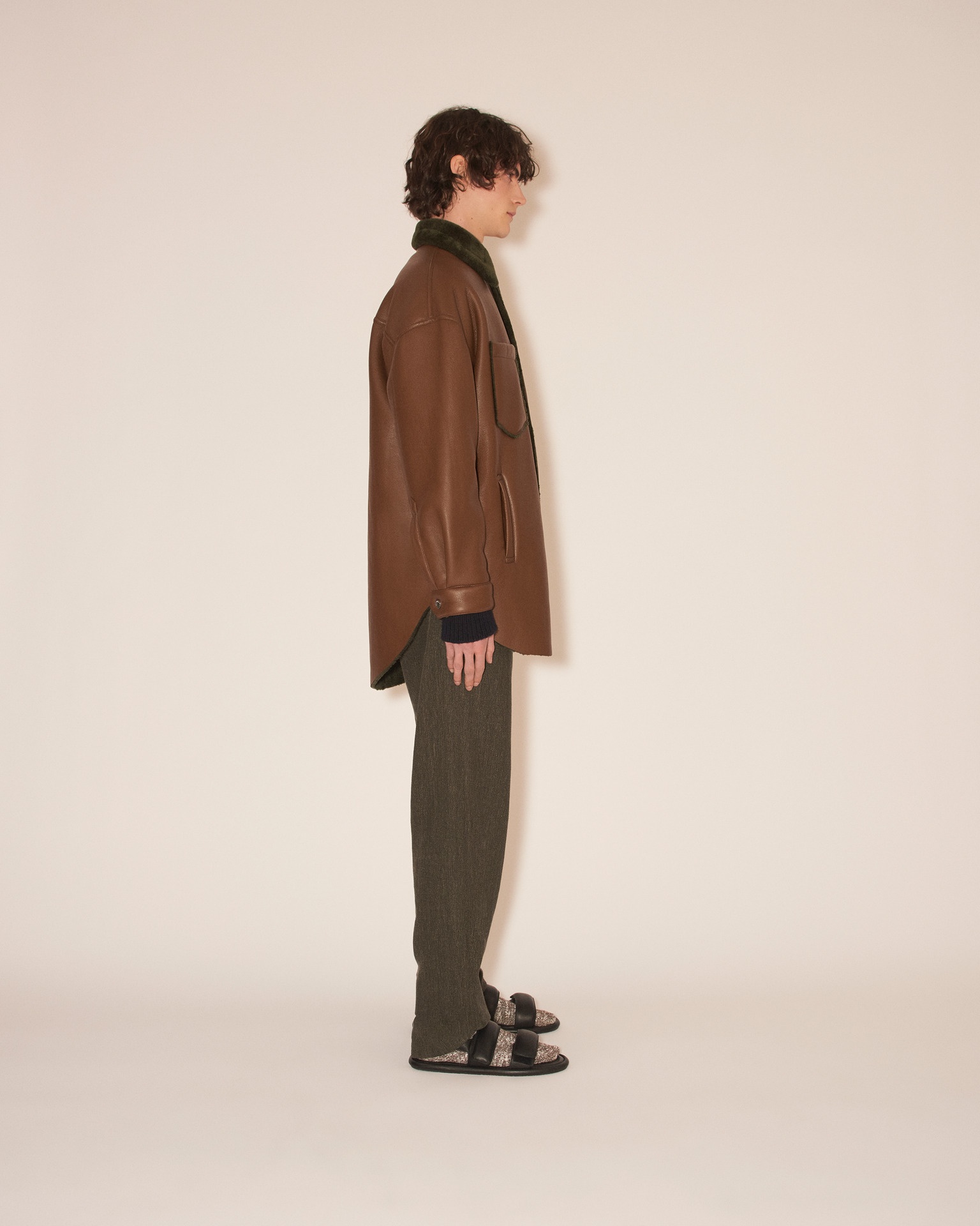 MATHIS - Long sleeve overshirt - Dark khaki - 4