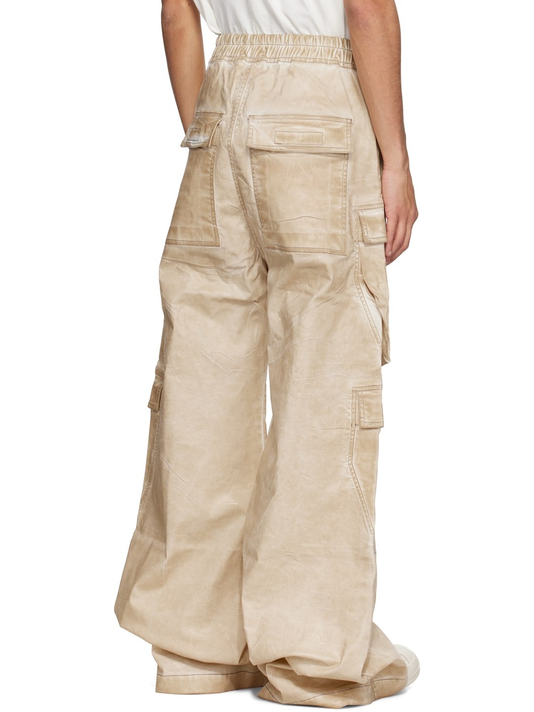 Beige Hollywood Double Cargo Jumbo Belas Denim Pants - 3