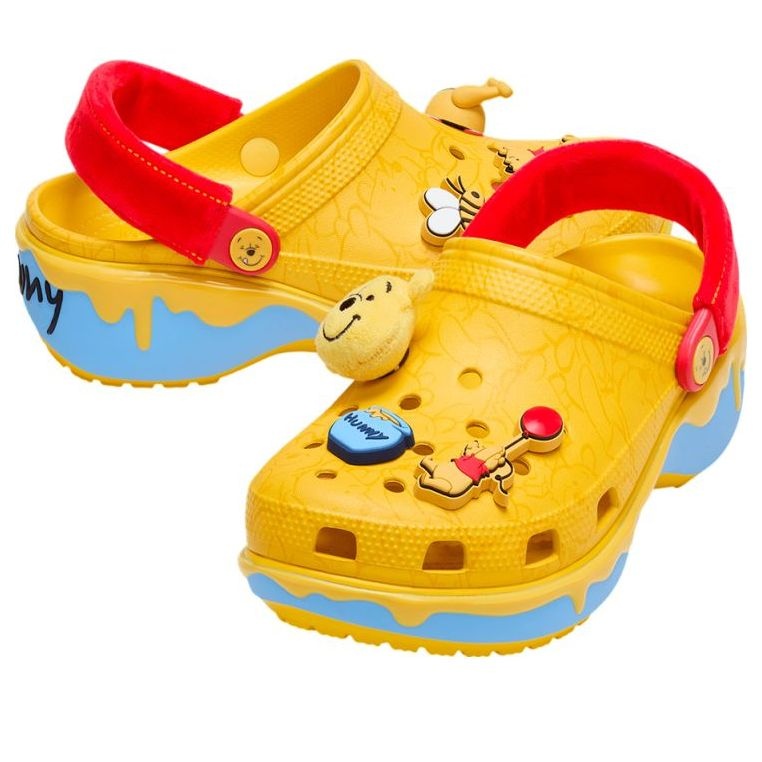 (WMNS) Crocs x Disney Winnie the Pooh Classic Platform Clog 'Yellow Red' 211092-90H - 3