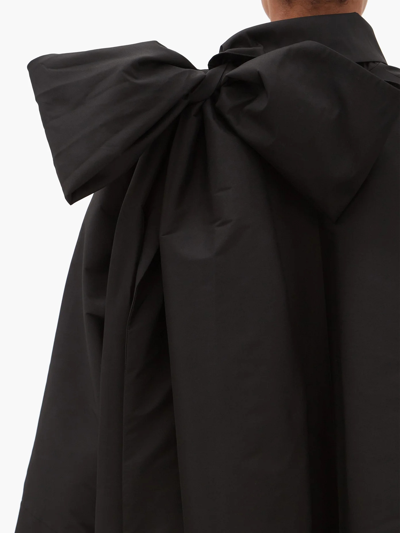 Christian bow-back taffeta coat - 3