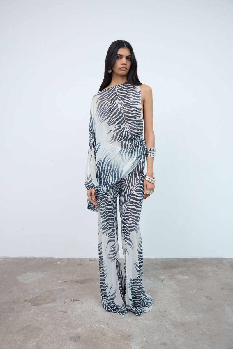 LUMA TROUSERS IN ZEBRA PRINT GEORGETTE 1