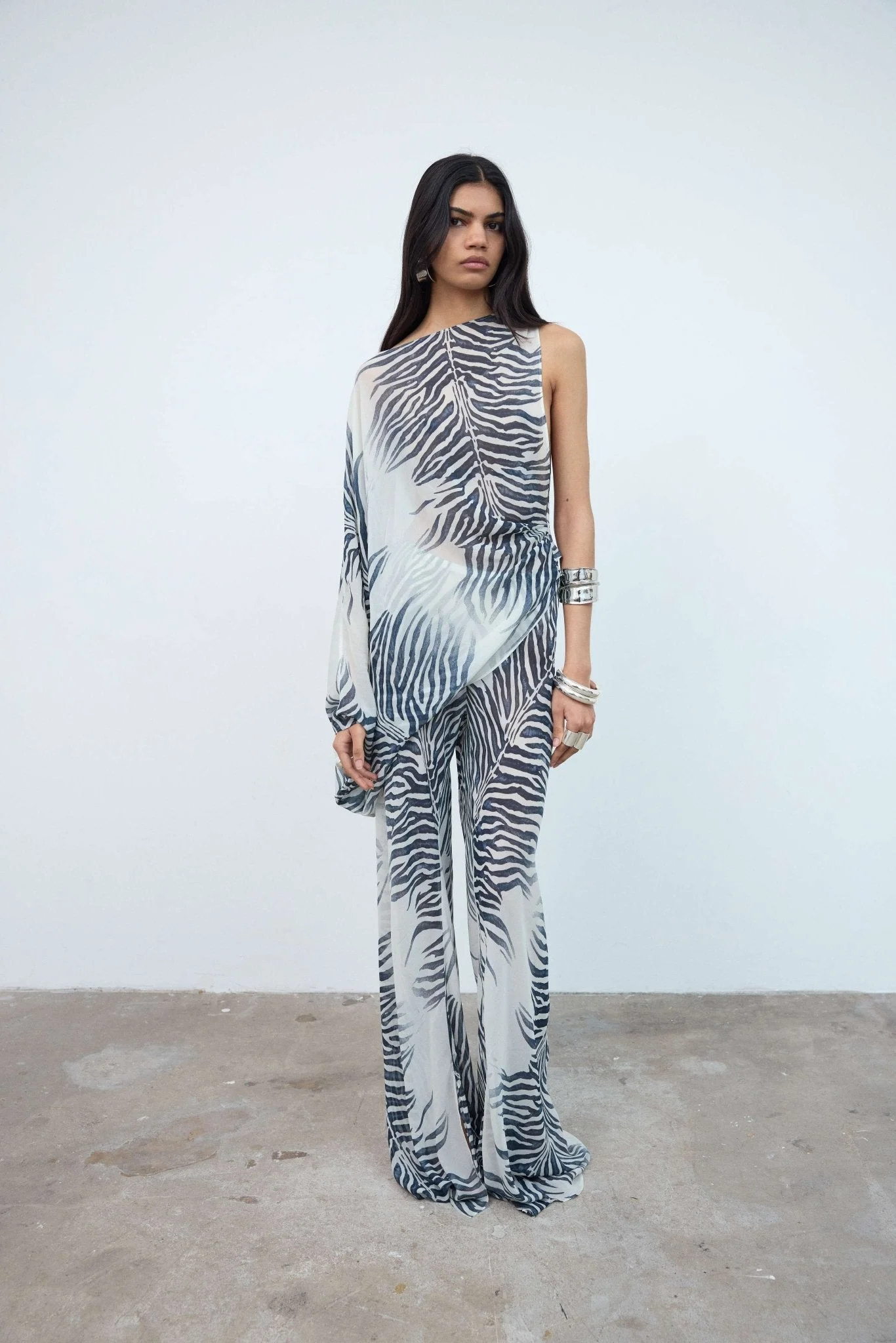 LUMA TROUSERS IN ZEBRA PRINT GEORGETTE - 1