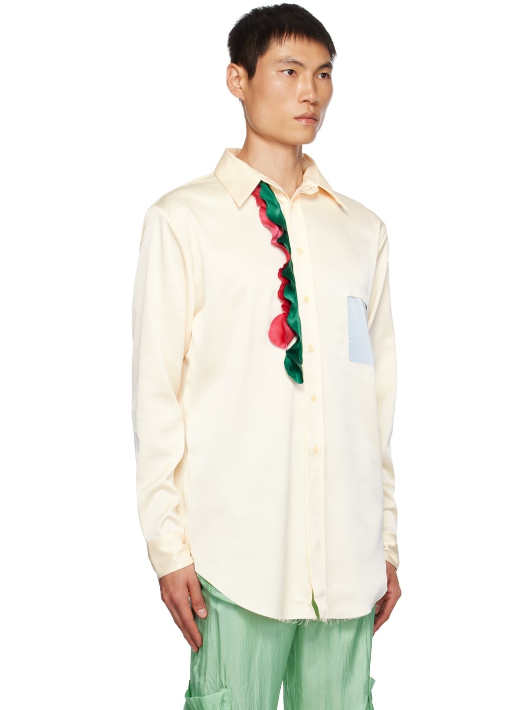 Beige Ruffled Shirt - 2