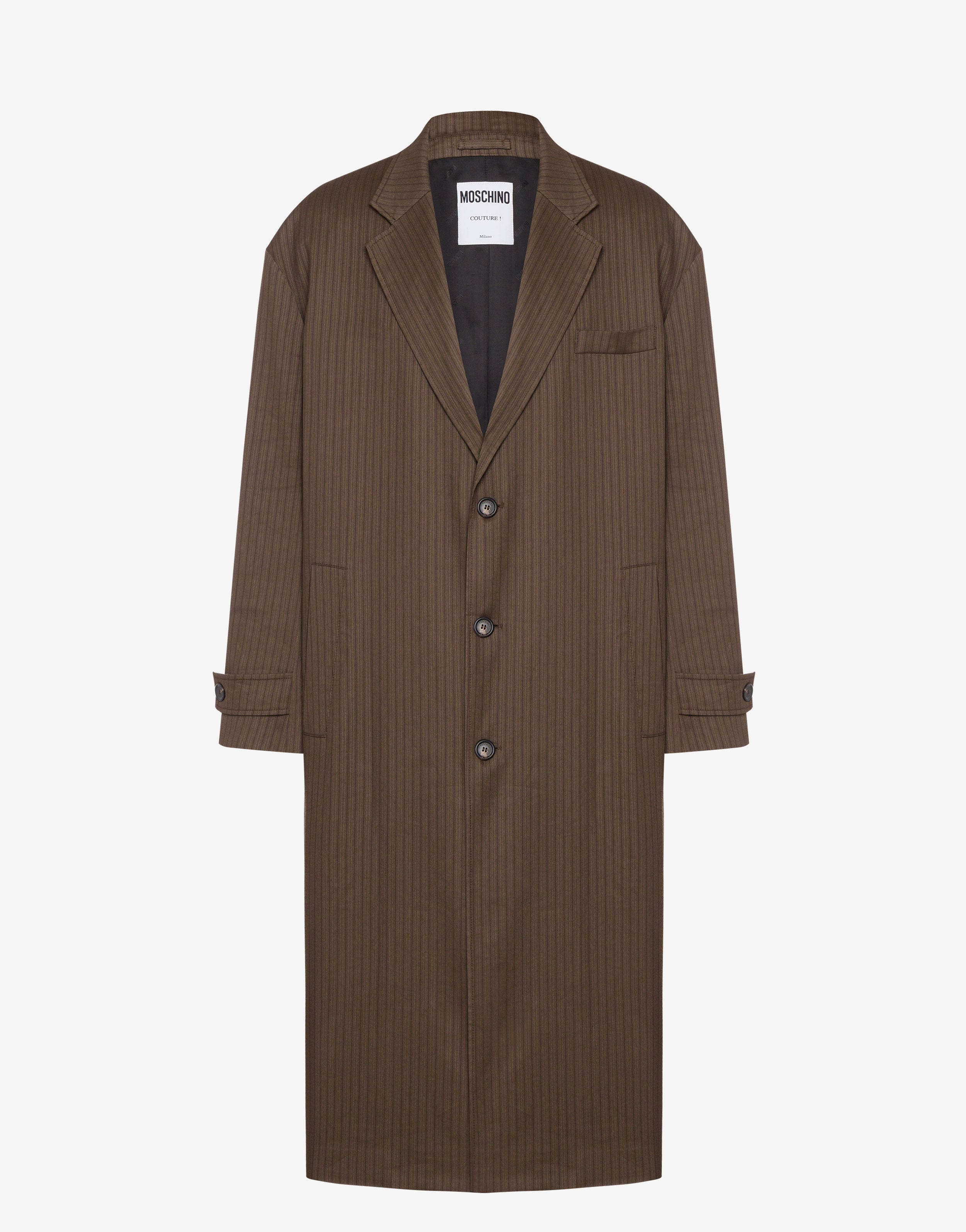 PINSTRIPE LINEN AND VISCOSE COAT - 1