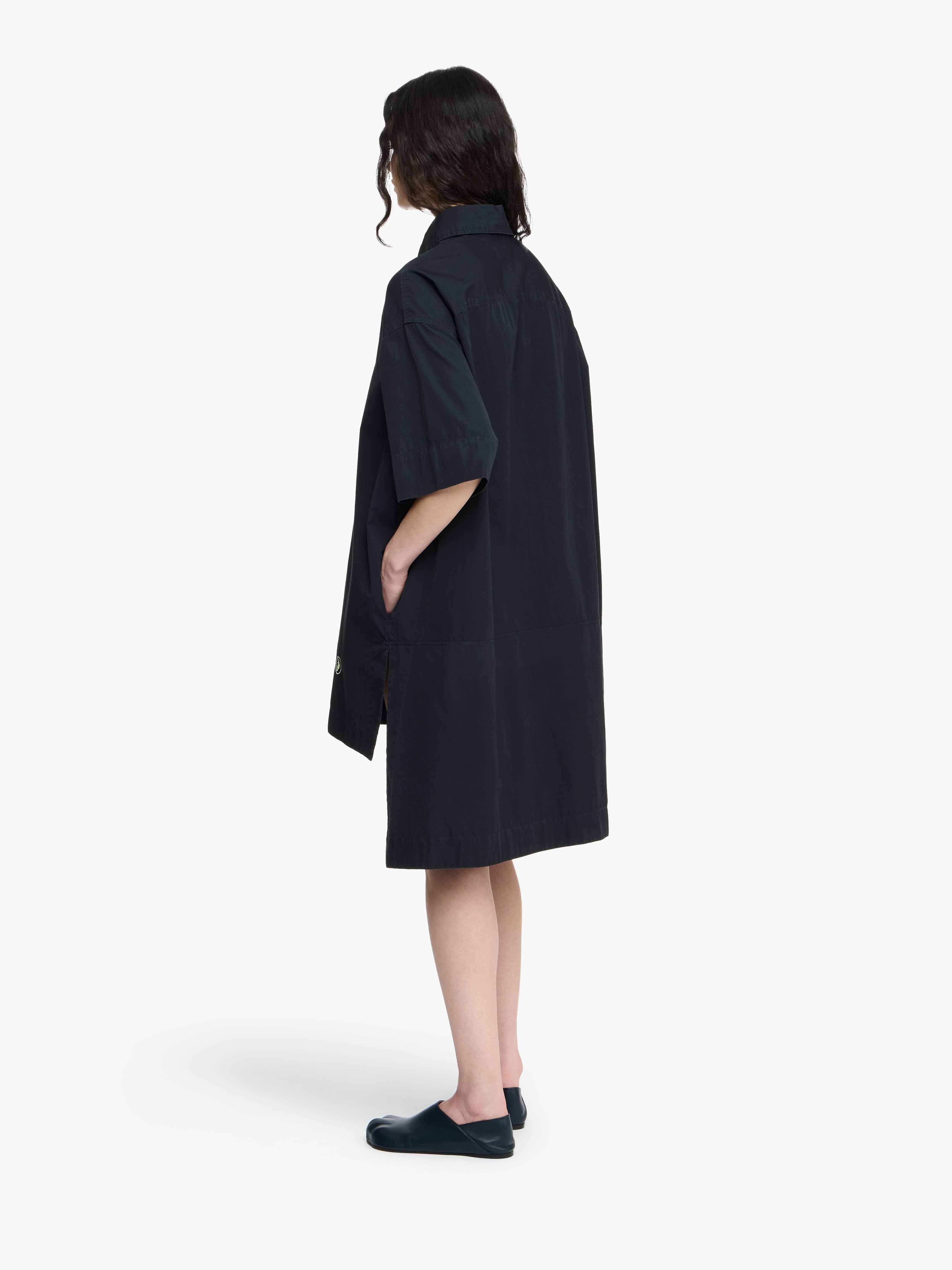 SHORT SLEEVE STEP HEM SHIRT DRESS - 3