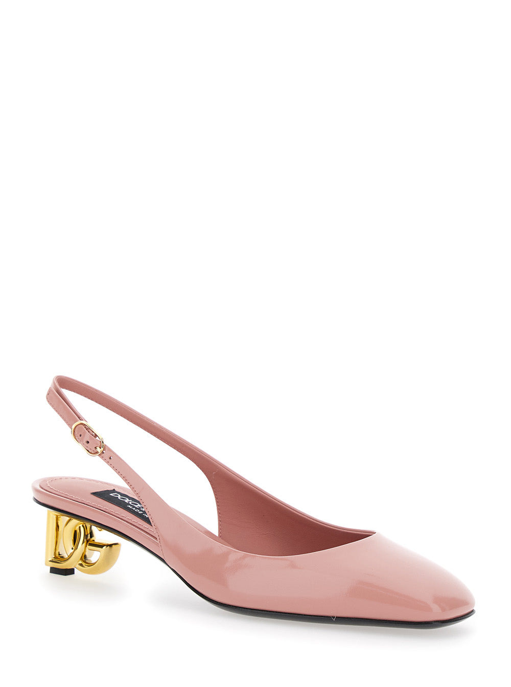 Dolce & Gabbana Women Pink Décolleté With Dg Logo On The Heel In Shiny Leather Woman - 2