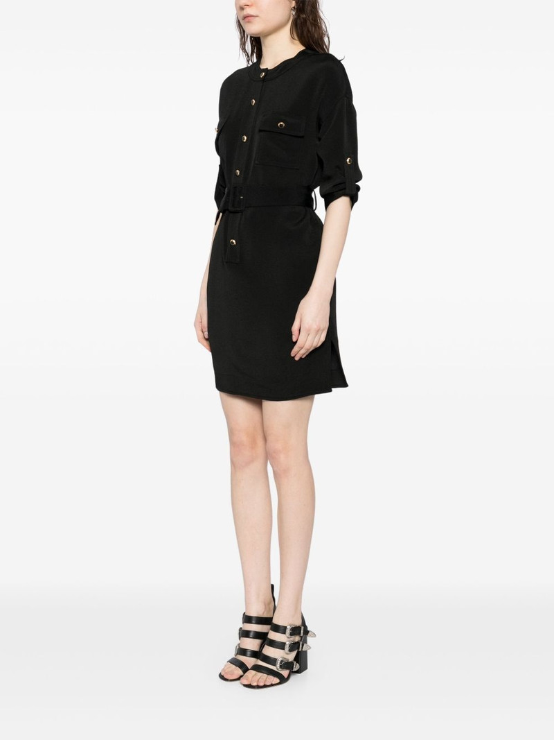 textured belted mini shirt dress 3