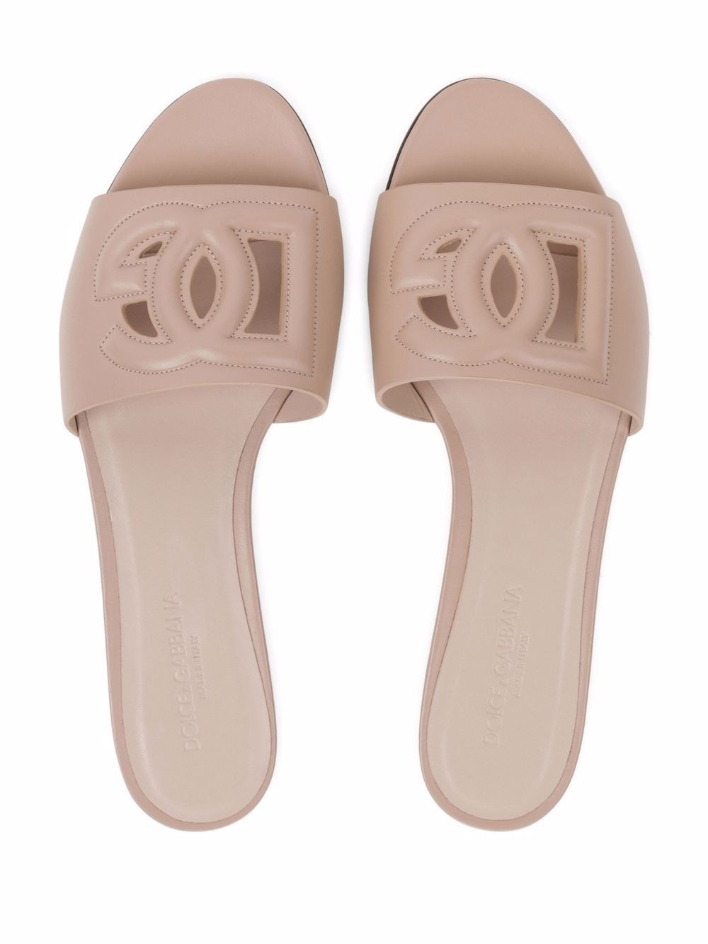 DG Logo leather flat sandals - 3
