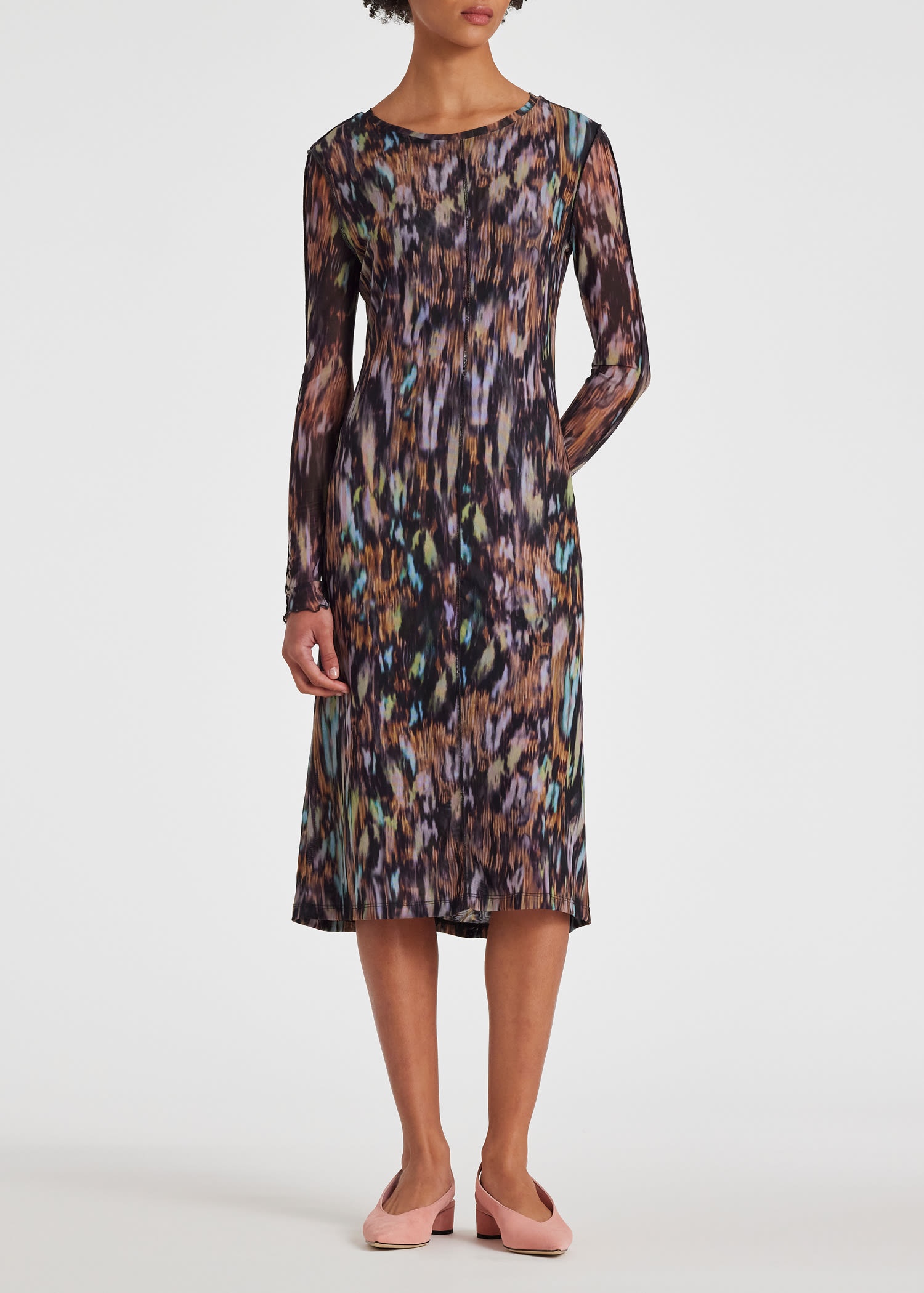 'Bark' Print Mesh Dress - 3