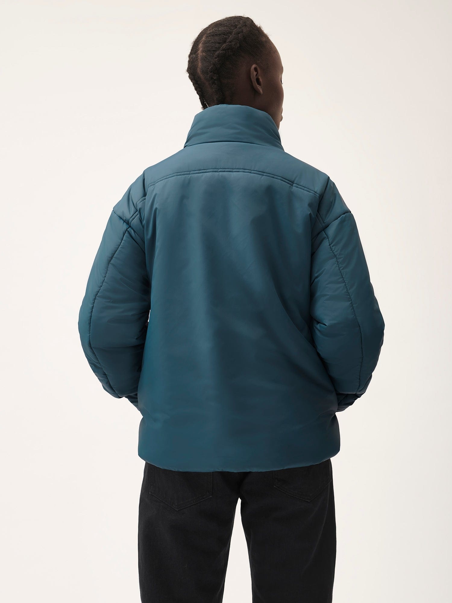 Womens Flower-Warmth Puffer Jacket - Storm Blue - 3