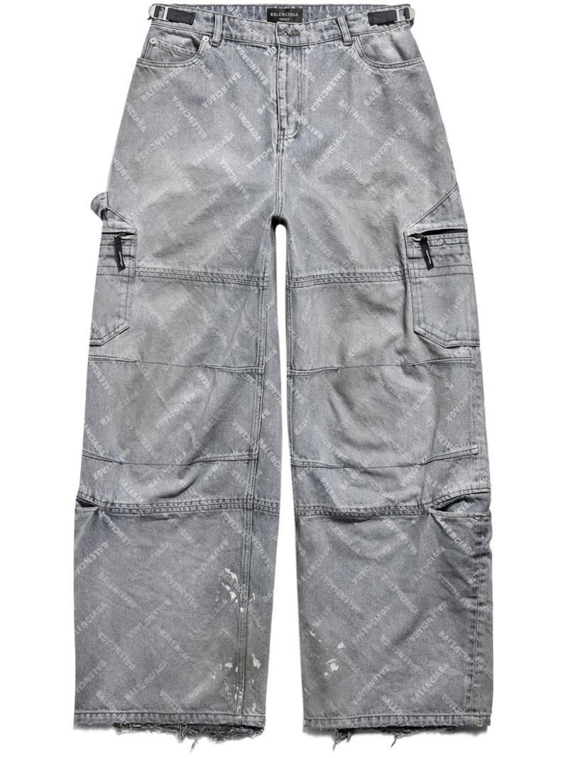 logo-print wide-leg jeans - 1