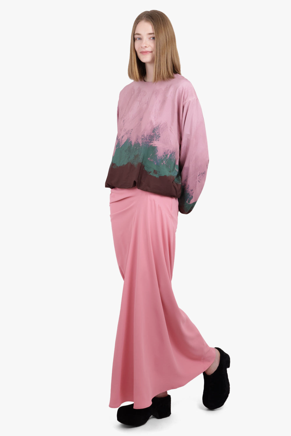 SAREN ASYMMETRIC RUCHED MAXI SKIRT | PINK - 6