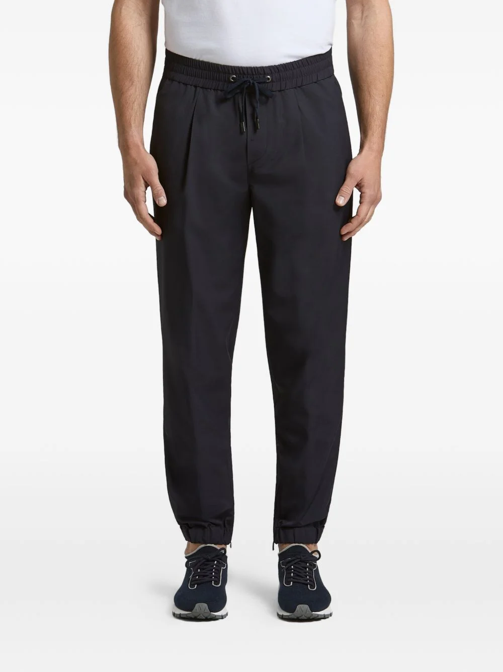 drawstring-waist zip-cuff track pants - 1
