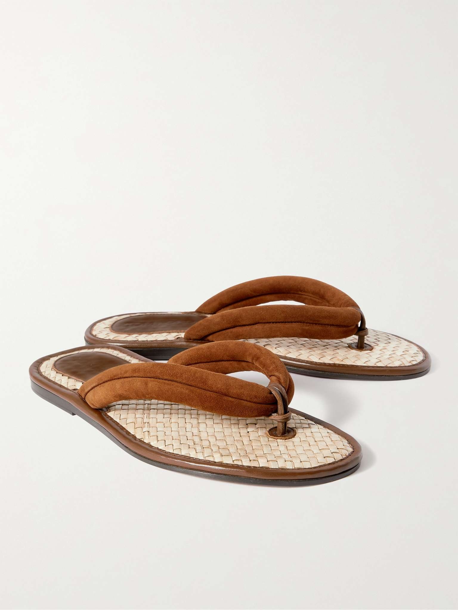 Brighton Suede and Raffia Sandals - 3