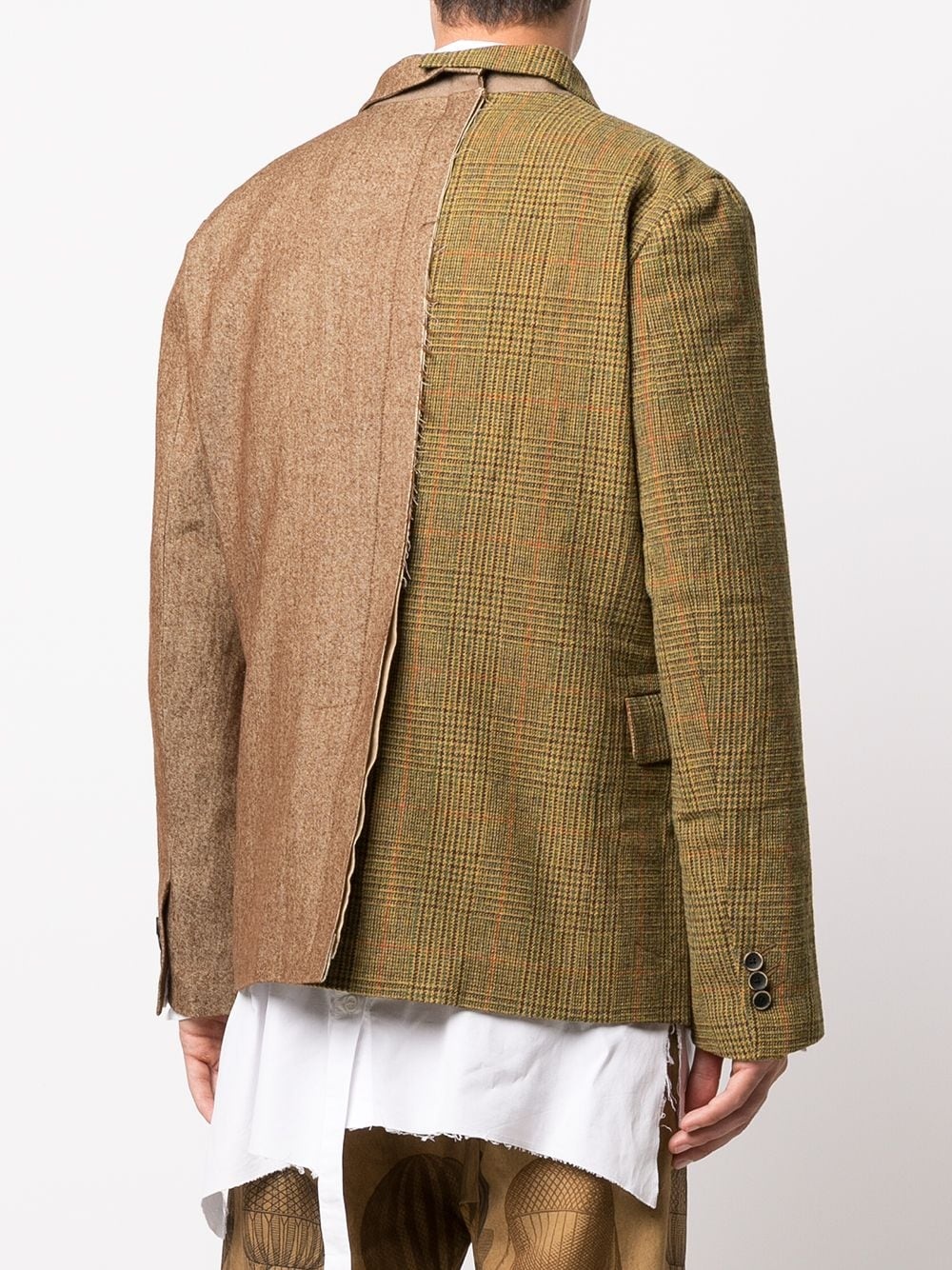 contrasting-panel wool blazer - 4