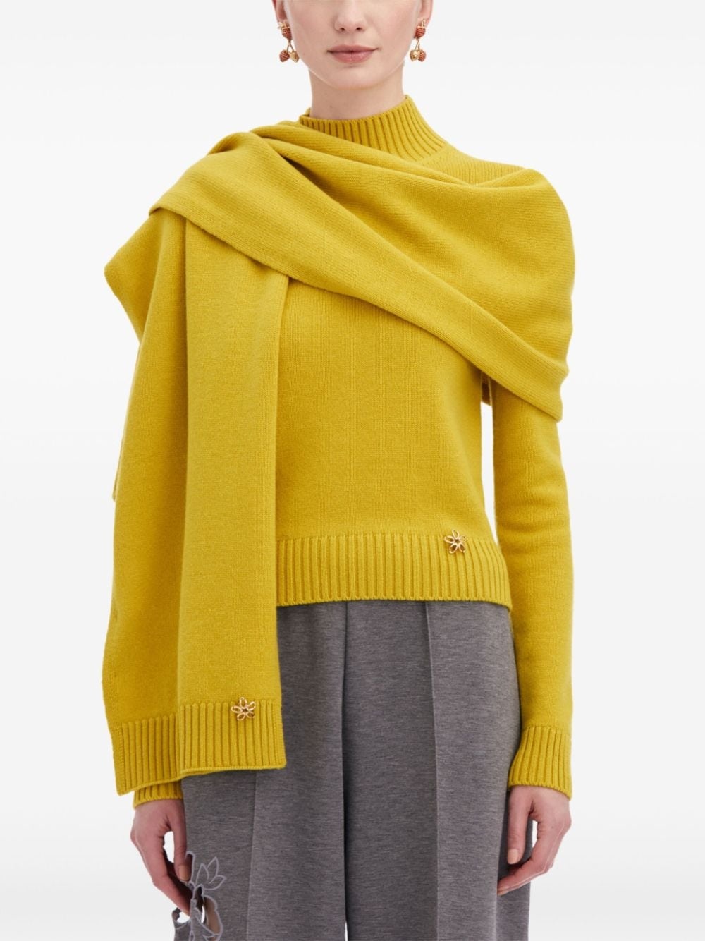 Flower cashmere scarf - 3