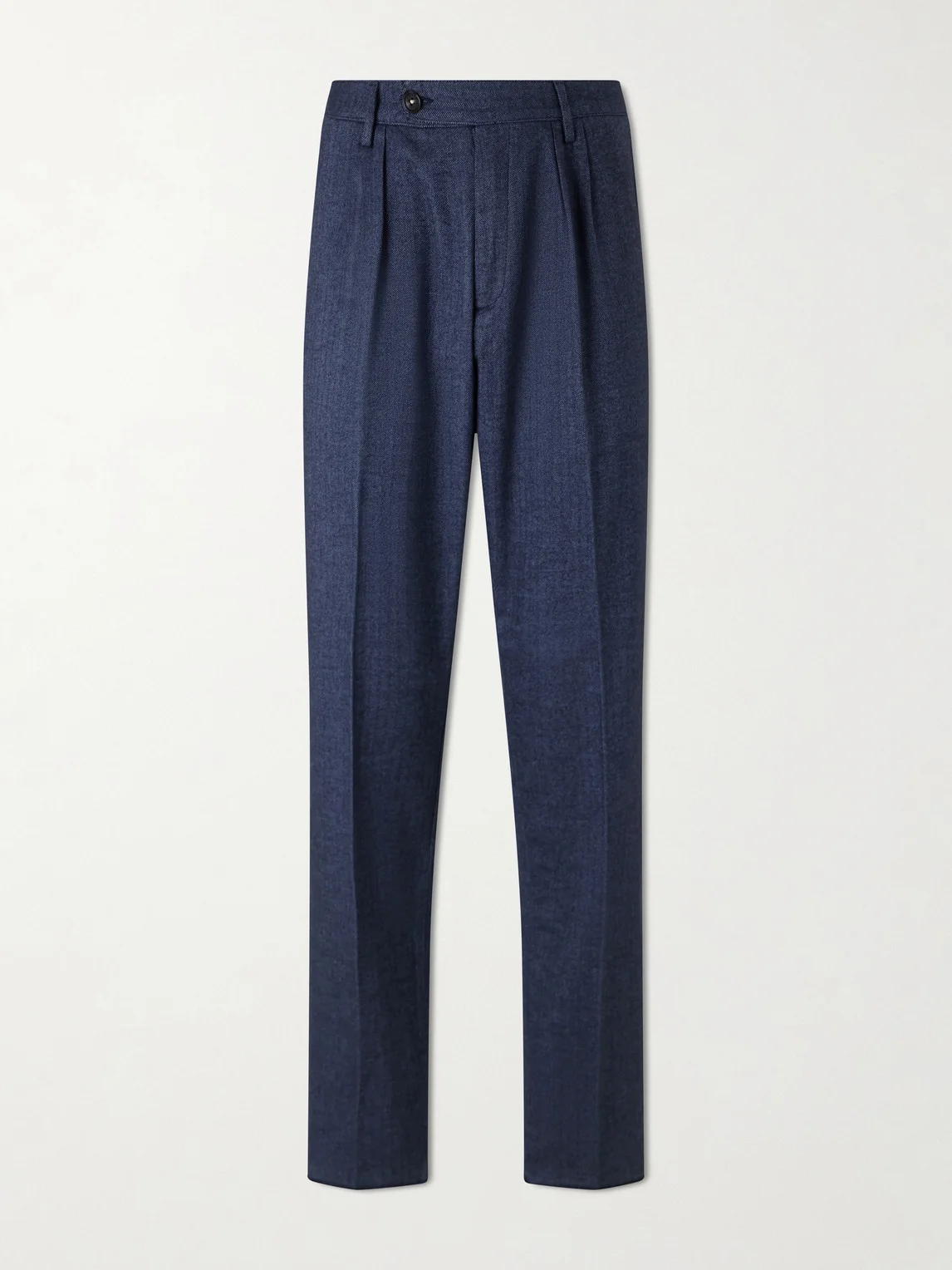 Stan Straight-Leg Pleated Cotton Trousers - 1