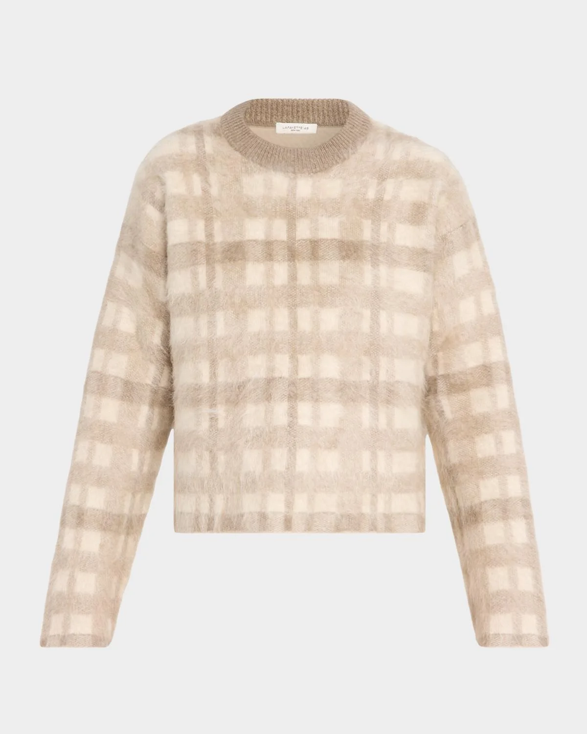 Glen Plaid Jacquard Brushed Cashmere Sweater - 1