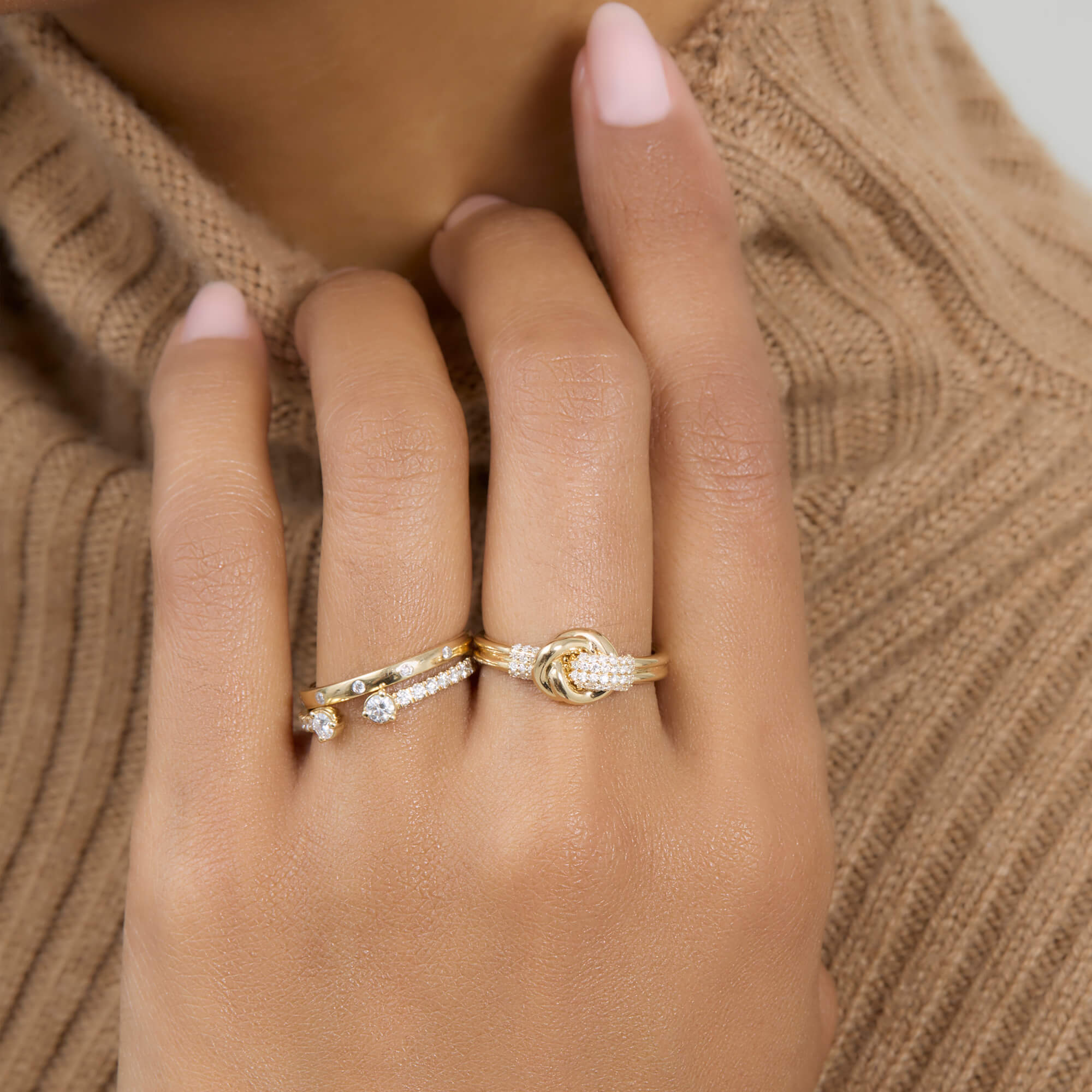 Diamond Forme Knot Ring - 5