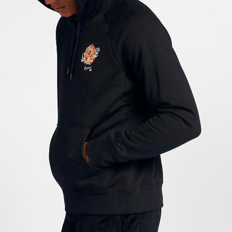 Nike Flowers Printing Fleece Pullover Black 937836-010 - 4