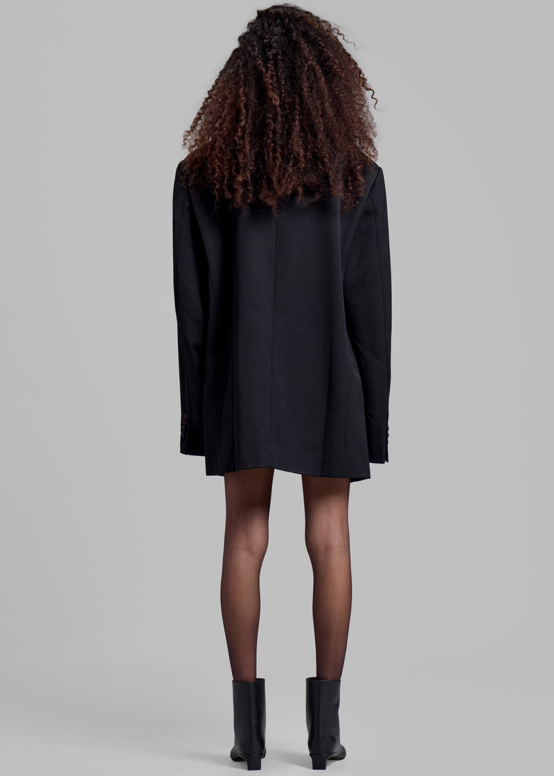 Halle Satin Collar Blazer - Black 11
