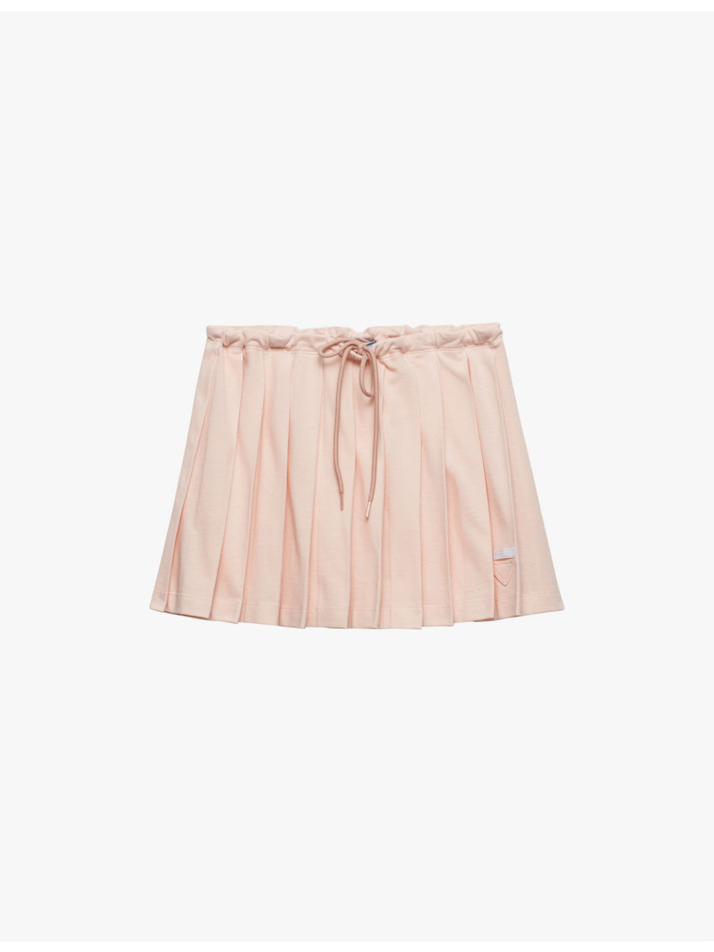 Pleated drawstring-waist cotton mini skirt - 1