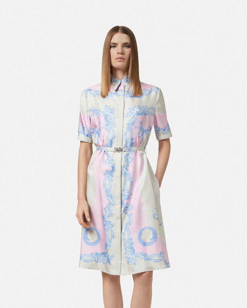Cameo Silk Midi Shirt Dress 4