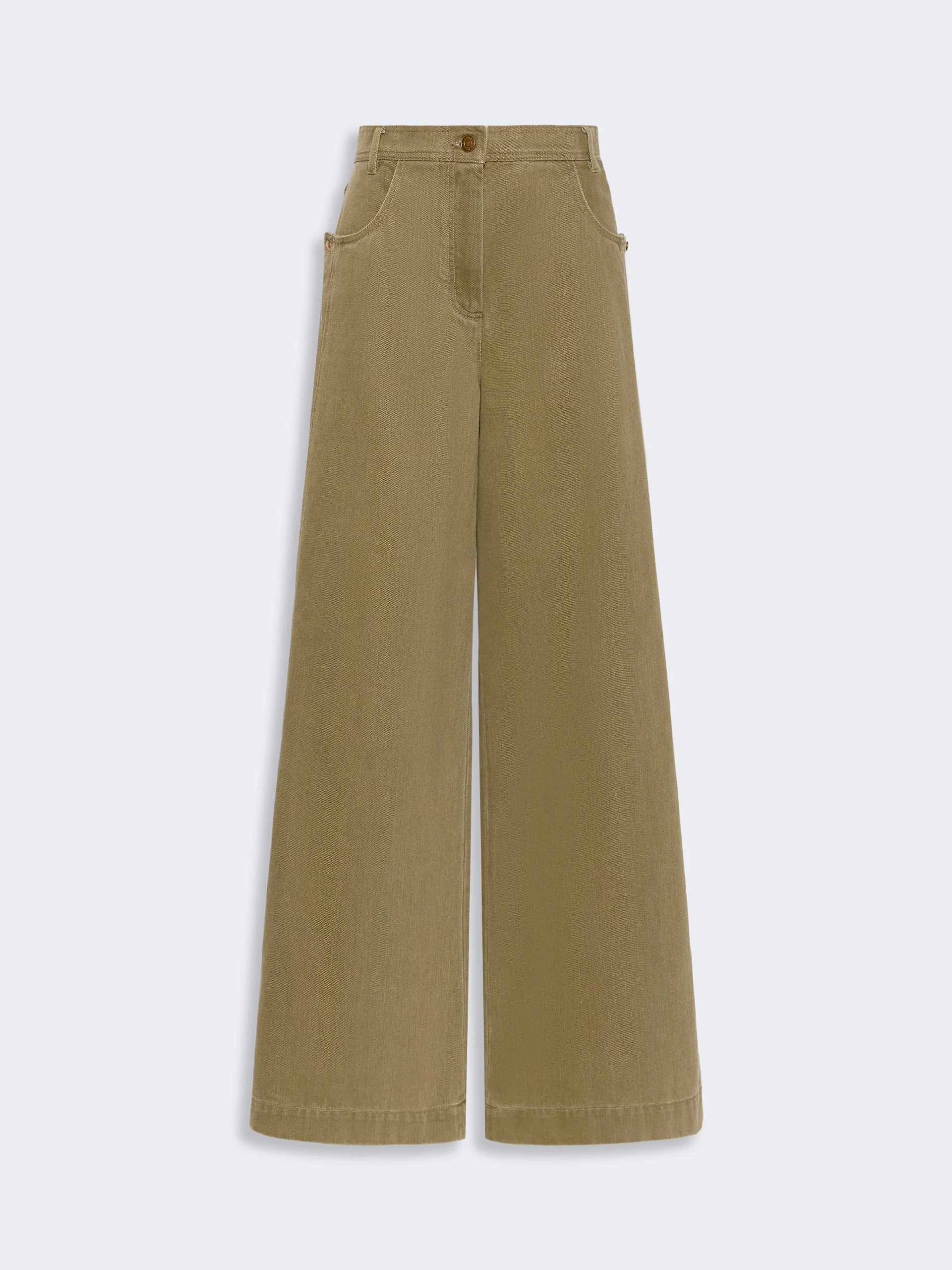 ALAMARO Coated cotton bull denim trousers - KAKI - 1