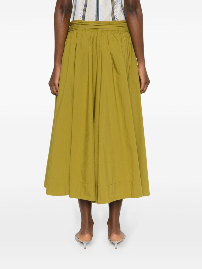 ruched-detail cotton full skirt 4
