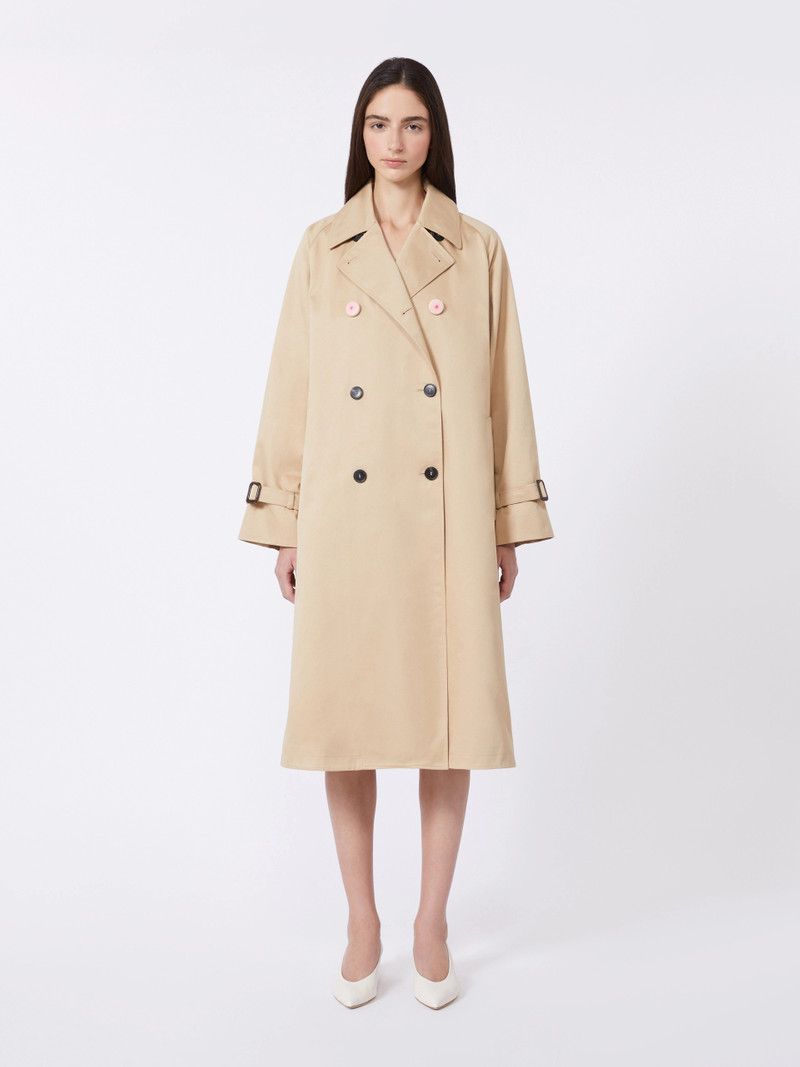 WKSNINFA Water-repellent gabardine trench coat with print - PLUM 3
