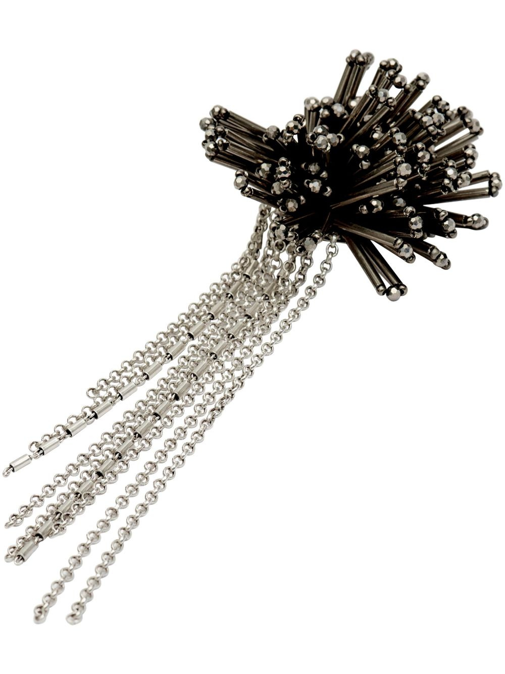 beaded-embellished chain earrings - 3