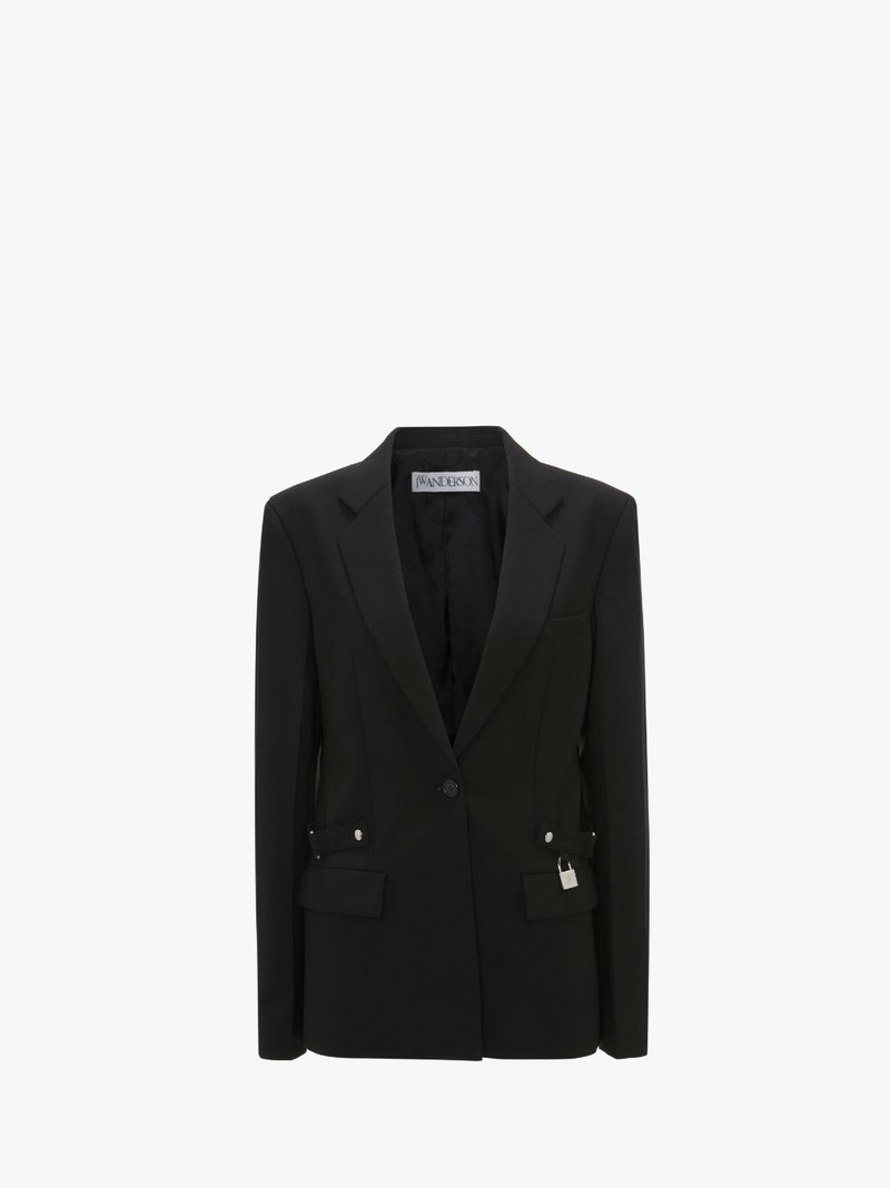 PADLOCK STRAP SINGLE-BREASTED BLAZER 1