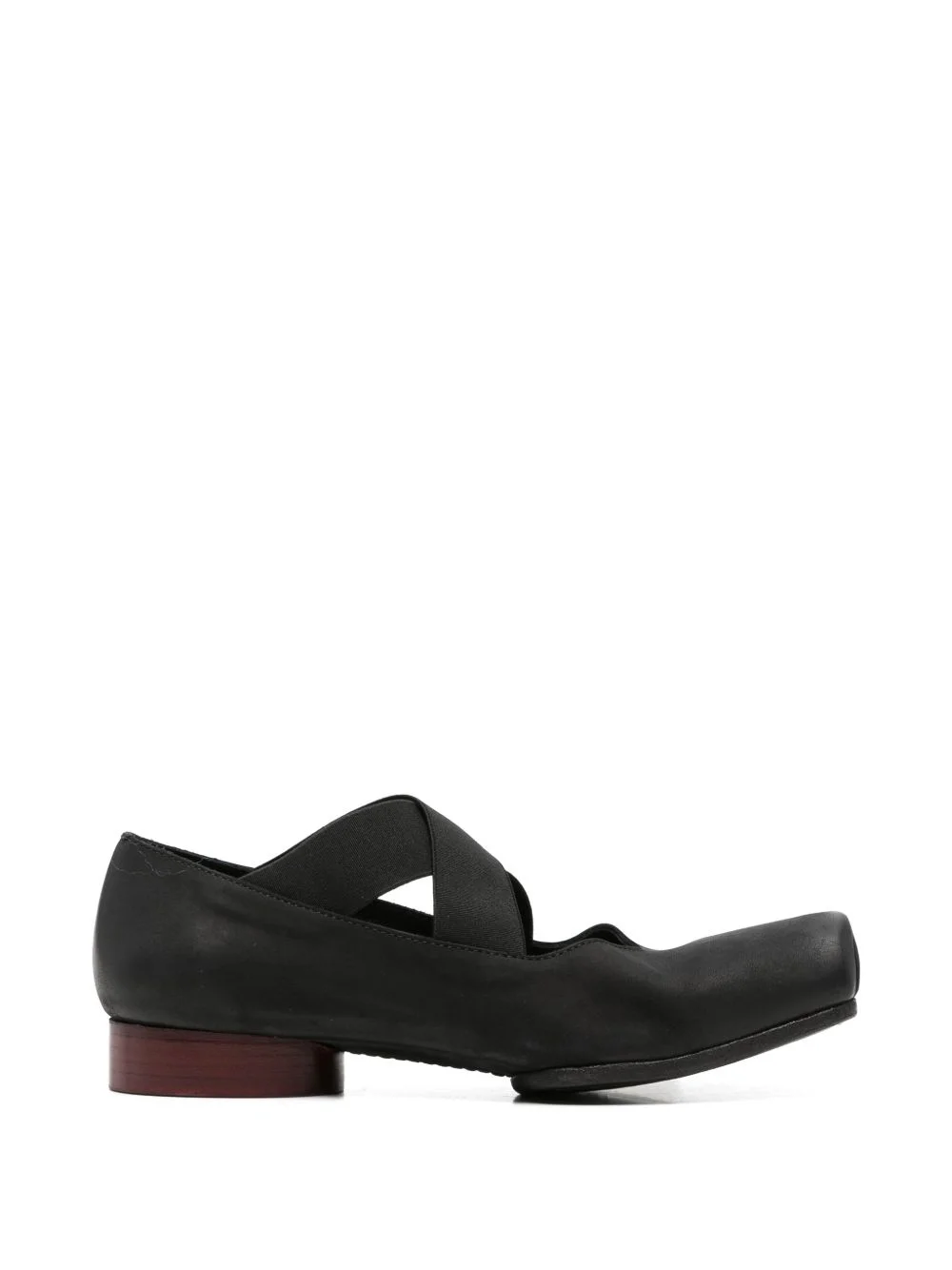 crossover-strap square-toe ballet flats - 1