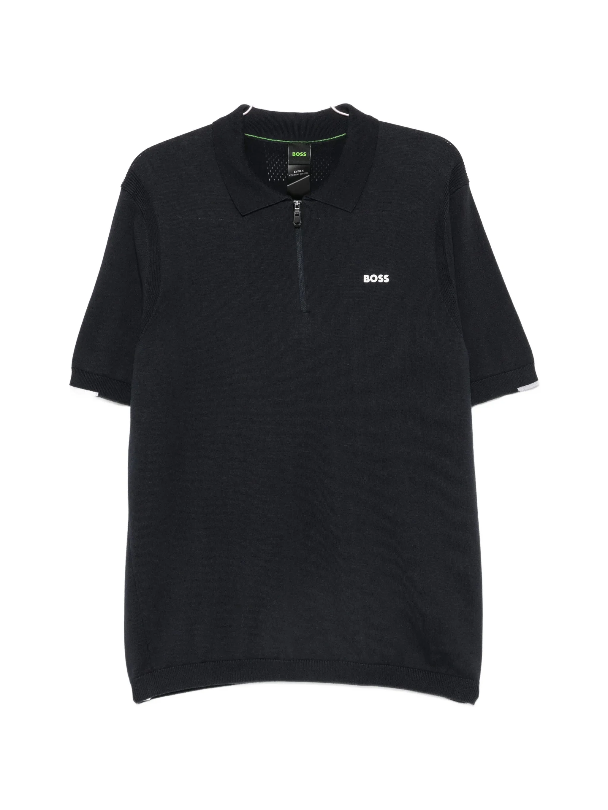 Boss Zip-fastening Logo-print Polo Shirt - 1