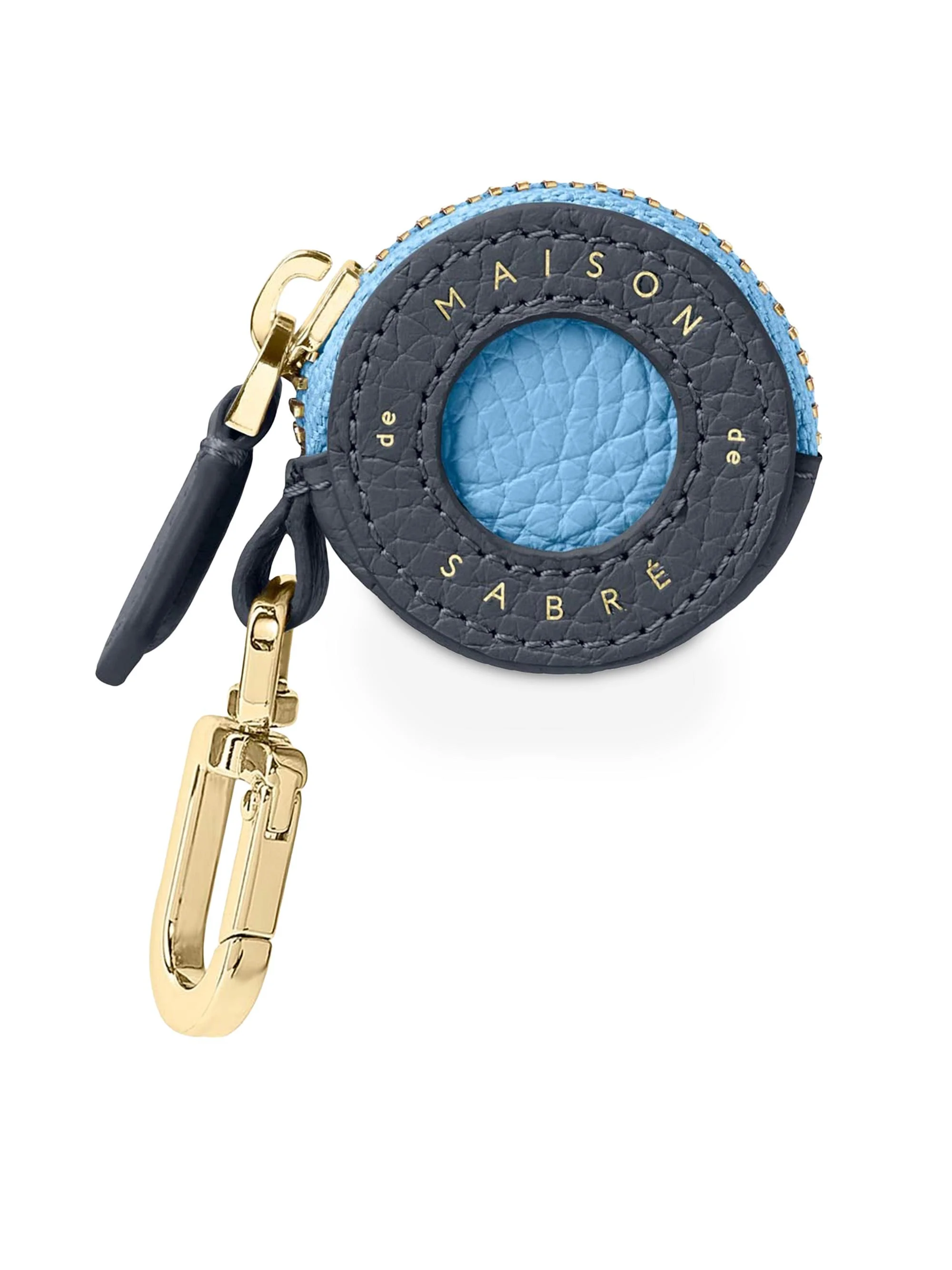 Women's Leather AirTag Charm - Graphite Sky - 1