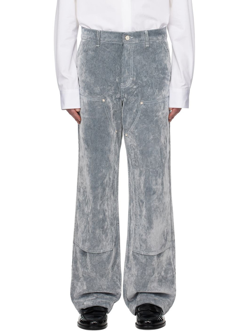 Gray Peach Texture Jeans - 1