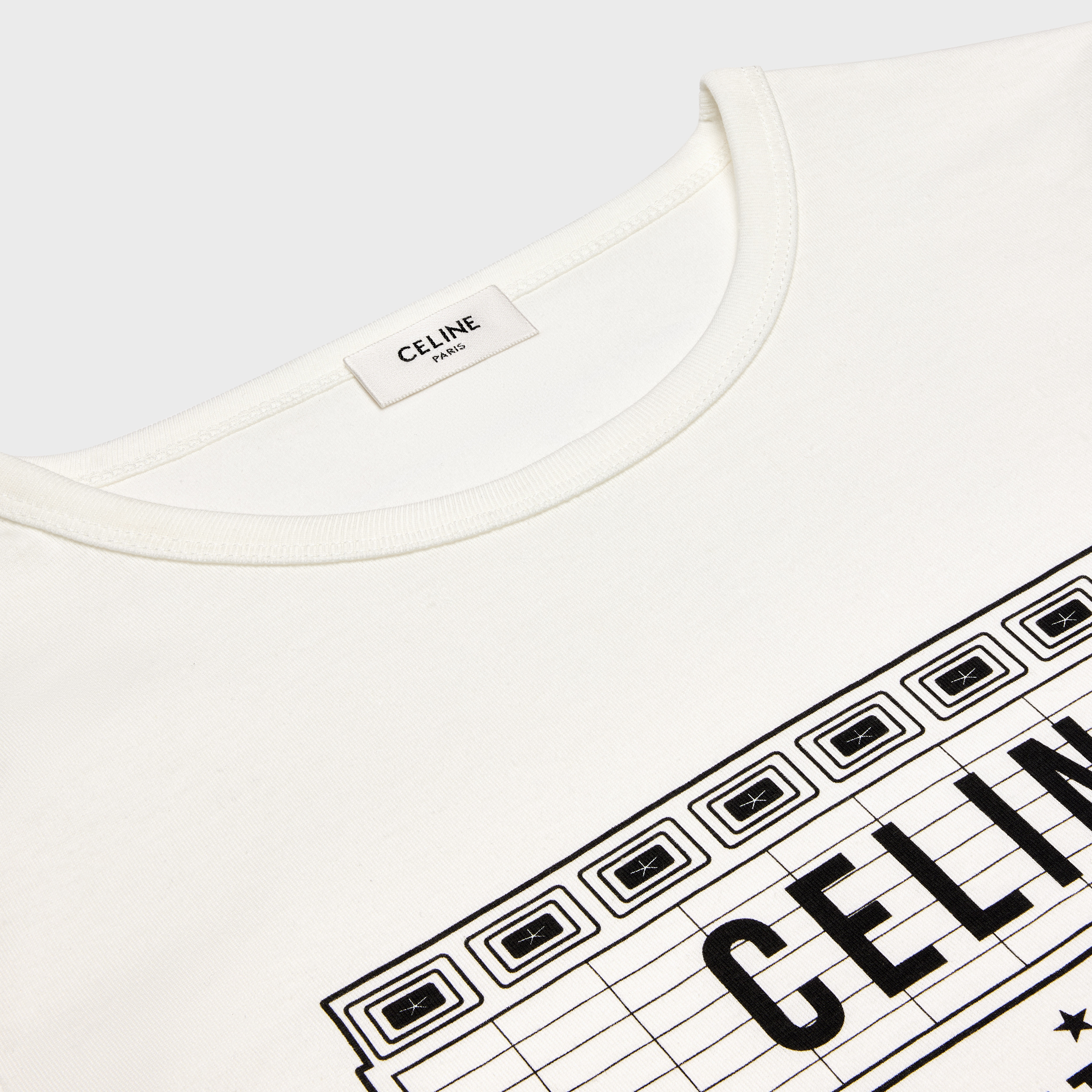 CELINE PARIS BOXY T-SHIRT IN COTTON JERSEY - BLACK / WHITE