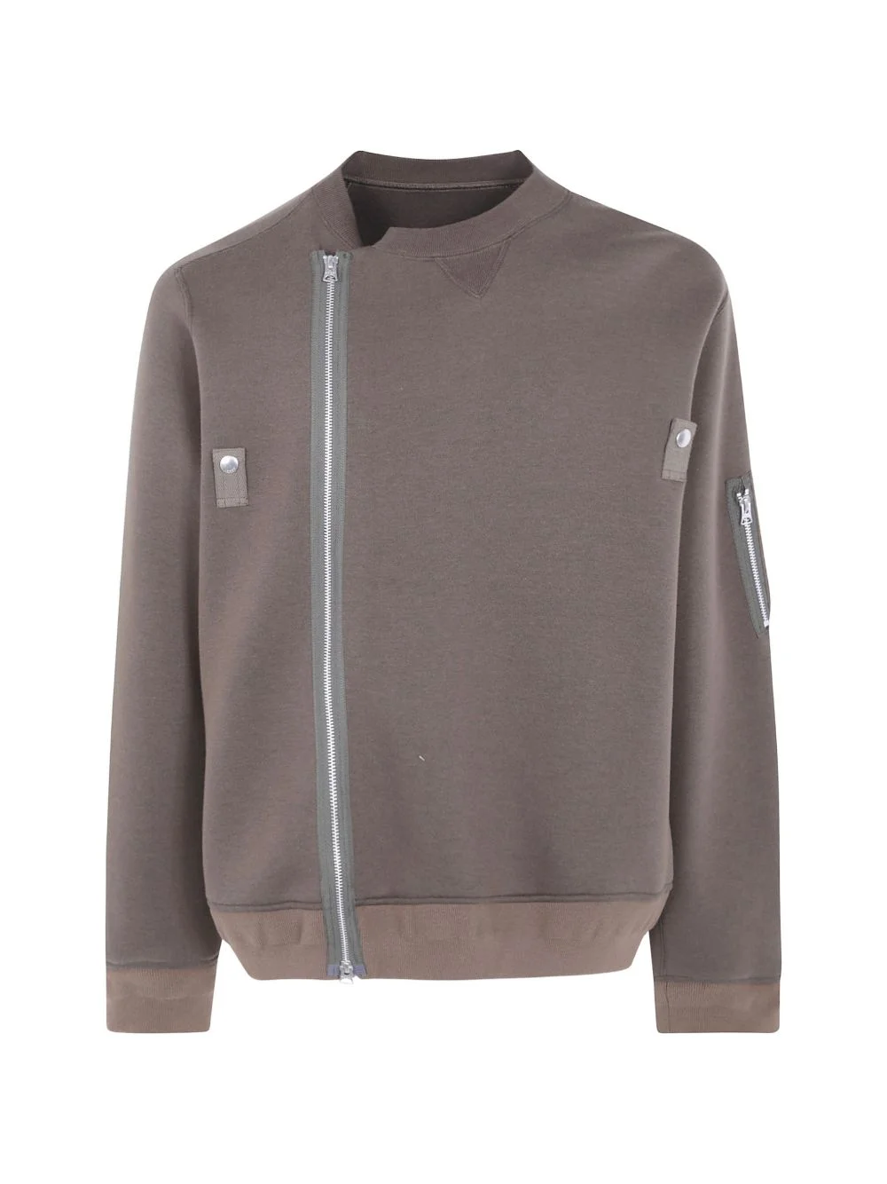 zip-detail sweatshirt - 1