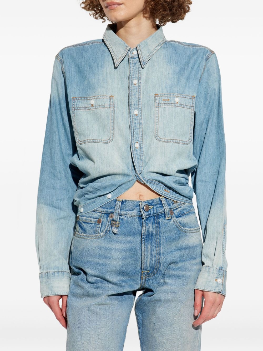 double-pocket denim shirt - 3