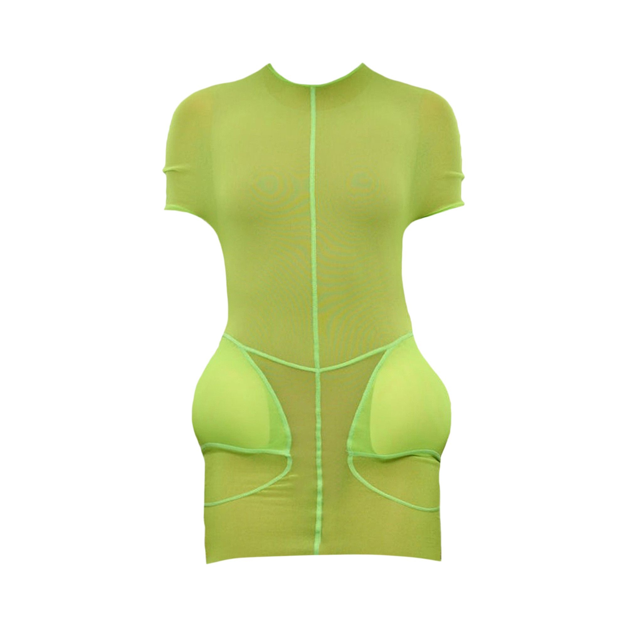 Jean Paul Gaultier x Shayne Oliver Mesh Short Dress 'Lime' - 1