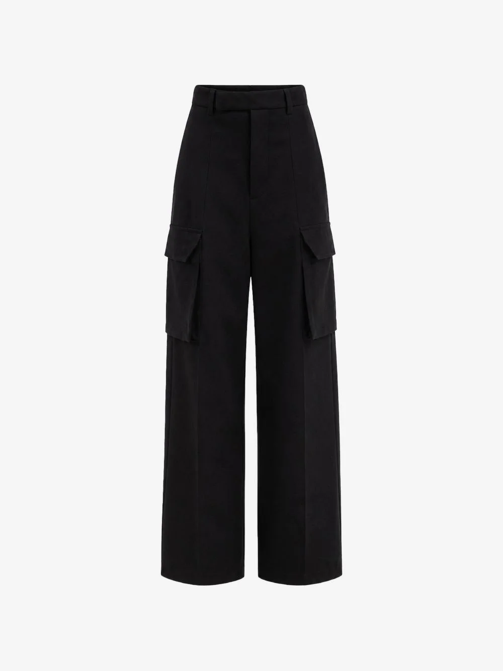 cargo-pocket high-waisted trousers - 1