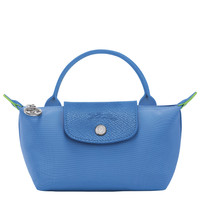 Longchamp Le Pliage Green Pouch with handle Cornflower