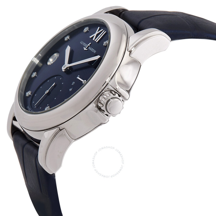 Ulysse Nardin Classico Dual Time Automatic Diamond Blue Dial Ladies Watch 3243-222/393 - 2