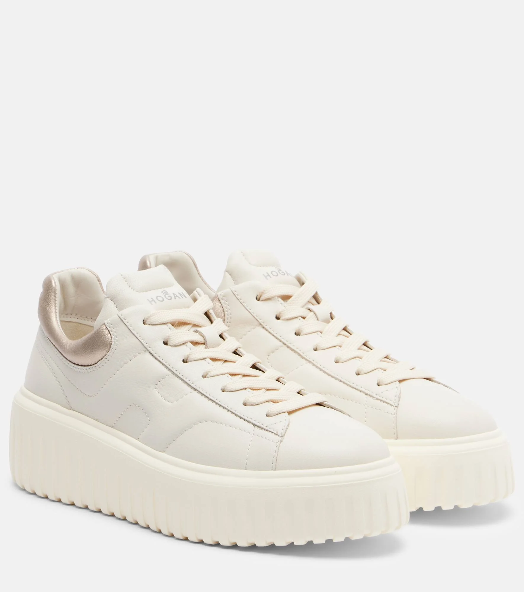 H-Stripes leather platform sneakers - 1