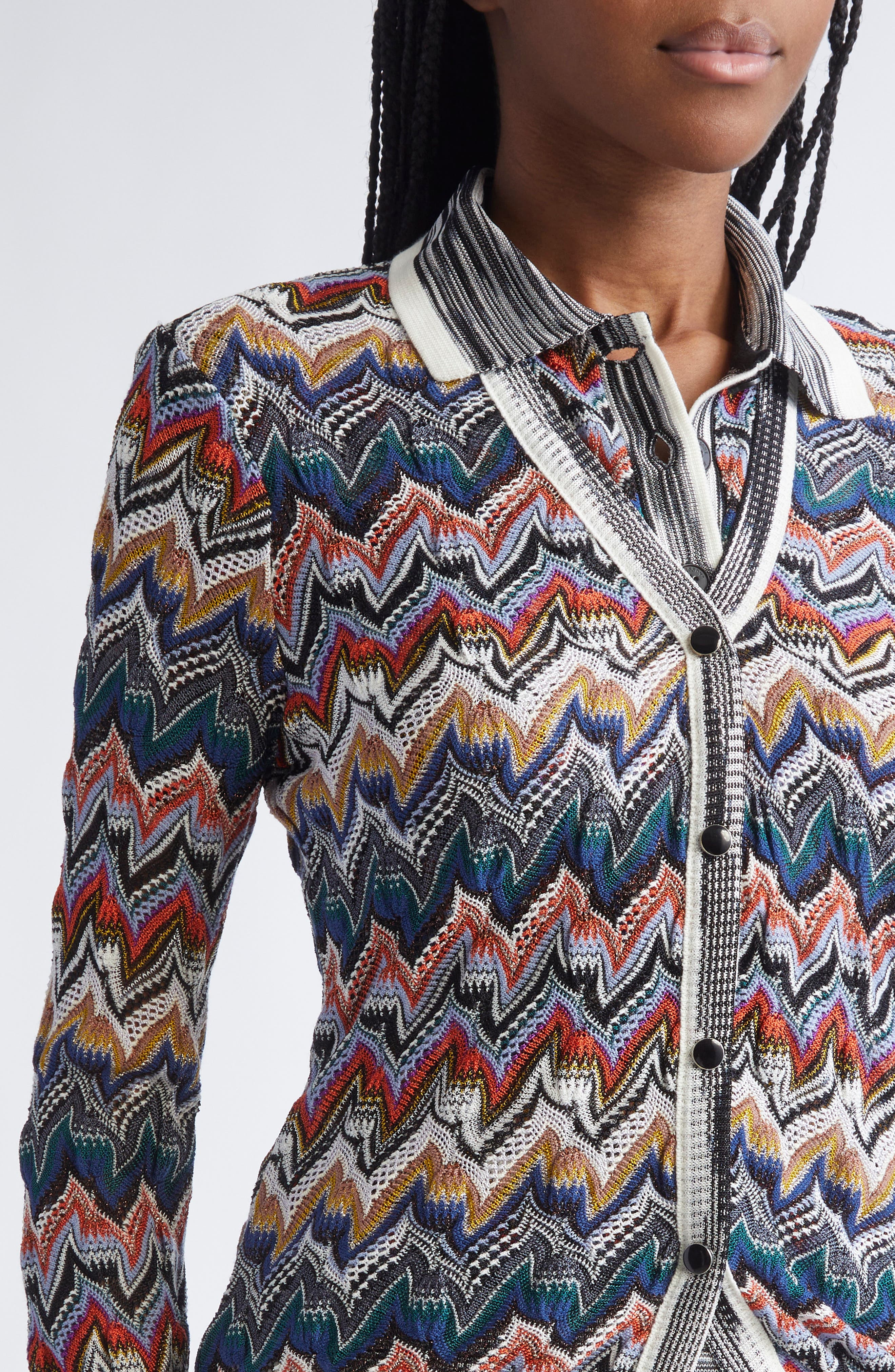 Missoni Zigzag Stripe Cardigan in Blue Multi at Nordstrom - 4