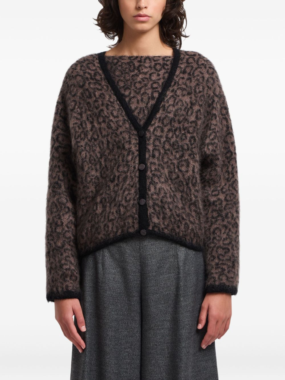 leopard-pattern cardigan - 3