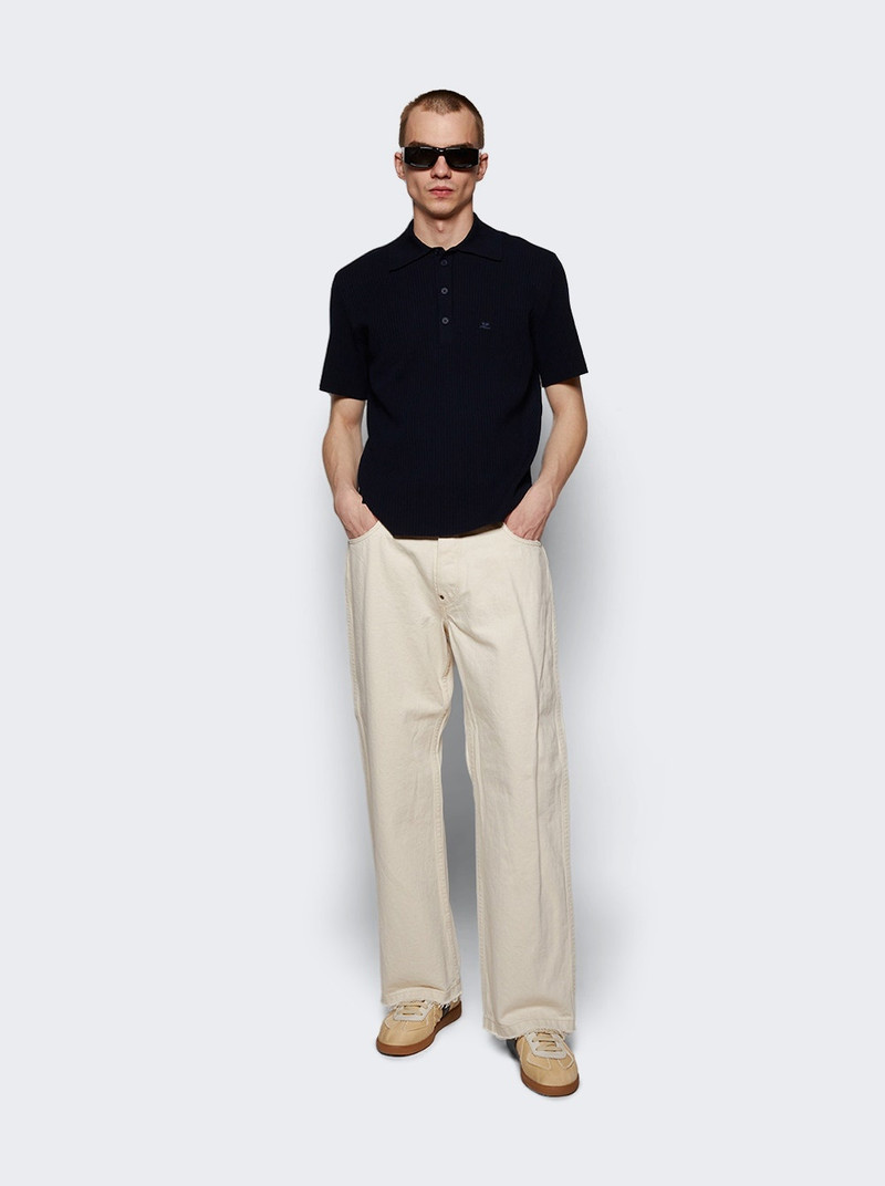 courrèges Rib Knit Polo Blue outlook